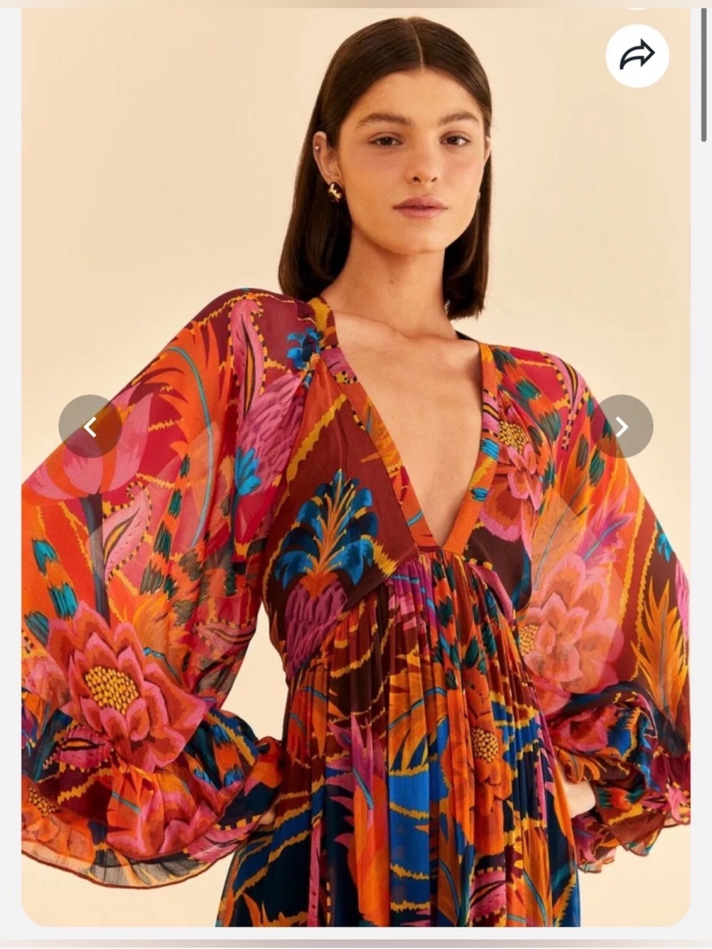 Farm Rio Vintage Wave Long-Sleeve Maxi Dress - Picture 2 of 12